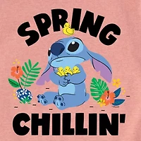 Disney Collection Little & Big Kid Girls Crew Neck Short Sleeve Regular Fit Lilo Stitch Graphic T-Shirt