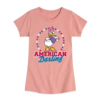 Disney Collection Toddler Girls Crew Neck Short Sleeve Regular Fit Daisy Duck Graphic T-Shirt