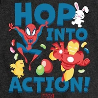 Disney Collection Little & Big Kid Girls Crew Neck Short Sleeve Regular Fit Iron Man Spiderman Graphic T-Shirt