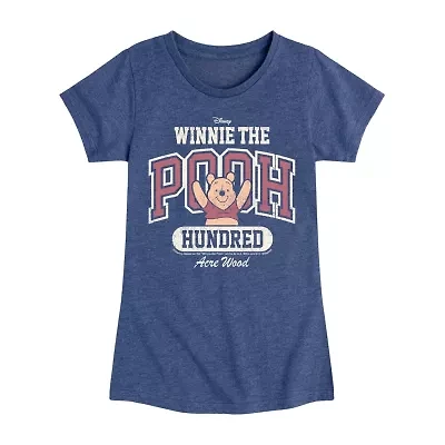 Disney Collection Toddler Girls Crew Neck Short Sleeve Regular Fit Winnie The Pooh Graphic T-Shirt