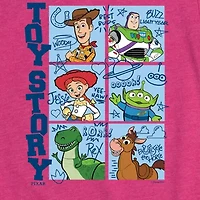 Disney Collection Toddler Girls Crew Neck Short Sleeve Regular Fit Buzz Lightyear Jessie Toy Story Graphic T-Shirt