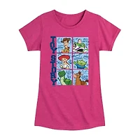 Disney Collection Toddler Girls Crew Neck Short Sleeve Regular Fit Buzz Lightyear Jessie Toy Story Graphic T-Shirt