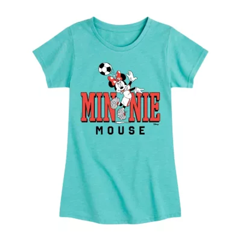 Disney Collection Toddler Girls Crew Neck Short Sleeve Regular Fit Minnie Mouse Graphic T-Shirt