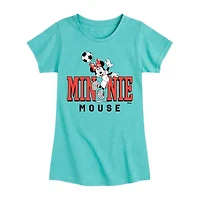 Disney Collection Toddler Girls Crew Neck Short Sleeve Regular Fit Minnie Mouse Graphic T-Shirt