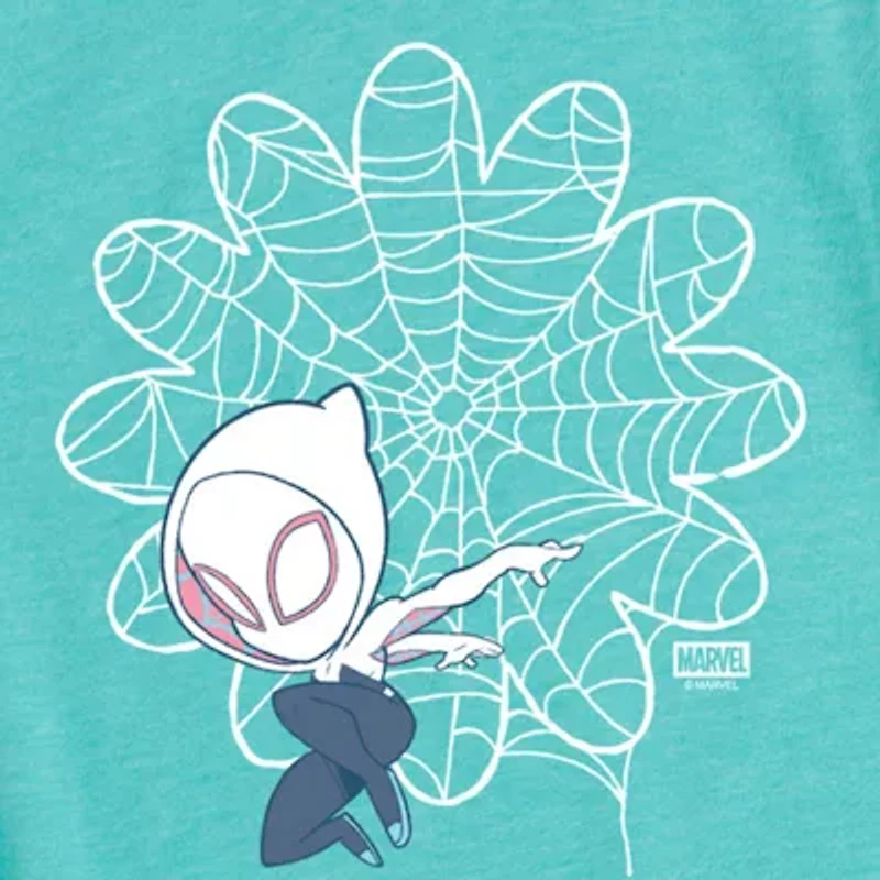 Disney Collection Toddler Girls Crew Neck Short Sleeve Regular Fit Spiderman Graphic T-Shirt