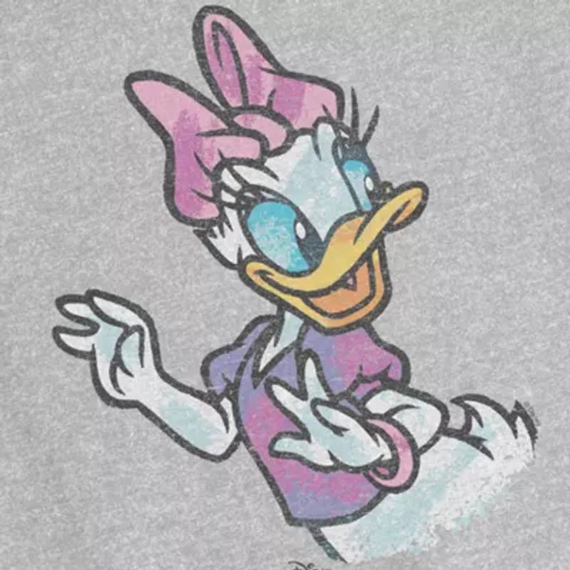 Disney Collection Little & Big Kid Girls Crew Neck Short Sleeve Regular Fit Daisy Duck Graphic T-Shirt