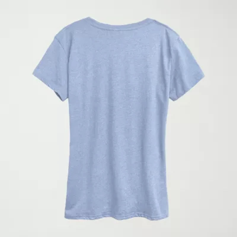 Avengers Stars Tonal Washed Womens Crew Neck Short Sleeve Classic Fit Graphic T-Shirt