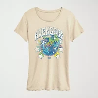 Womens Crew Neck Short Sleeve Classic Fit Avengers Graphic T-Shirt