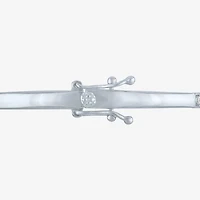 (G-H / Si2-I1) Womens 1 CT. T.W. Lab Grown White Diamond Pure Silver Over Brass Bangle Bracelet