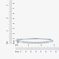(G-H / Si2-I1) Womens 1 CT. T.W. Lab Grown White Diamond Pure Silver Over Brass Bangle Bracelet
