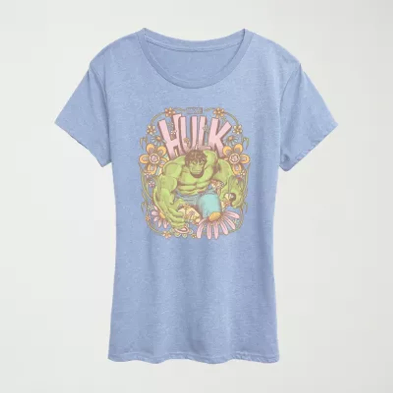 Hulk Feminine Womens Crew Neck Short Sleeve Classic Fit Graphic T-Shirt