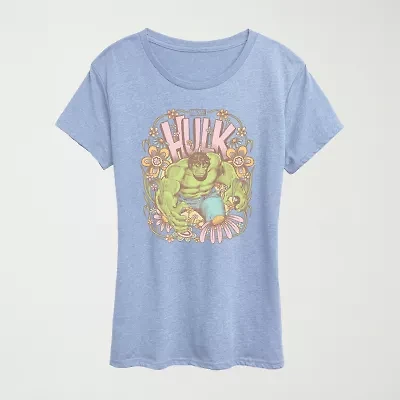 Hulk Feminine Womens Crew Neck Short Sleeve Classic Fit Graphic T-Shirt