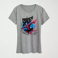 Spidey Speed Womens Crew Neck Short Sleeve Classic Fit Spiderman Graphic T-Shirt