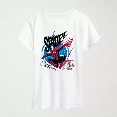 Spidey Speed Womens Crew Neck Short Sleeve Classic Fit Spiderman Graphic T-Shirt