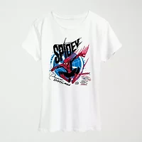 Spidey Speed Womens Crew Neck Short Sleeve Classic Fit Spiderman Graphic T-Shirt