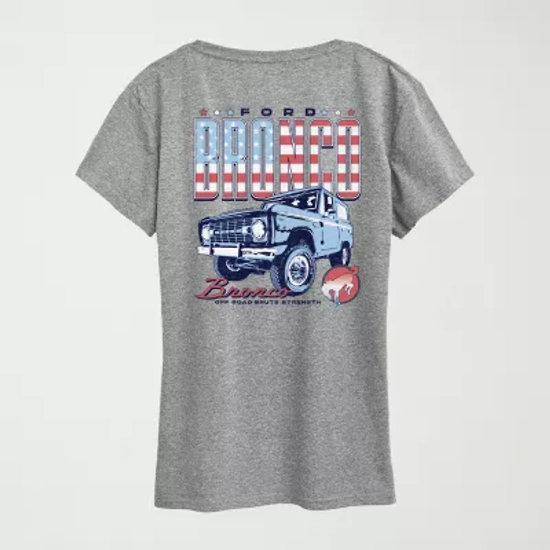 1970 Ford Bronco American Womens Crew Neck Short Sleeve Classic Fit Graphic T-Shirt
