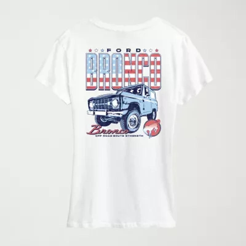 1970 Ford Bronco American Womens Crew Neck Short Sleeve Classic Fit Graphic T-Shirt