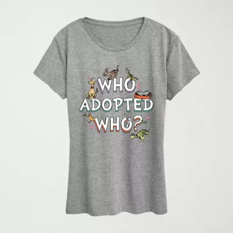 Who Adopted Womens Crew Neck Short Sleeve Classic Fit Dr. Seuss Graphic T-Shirt