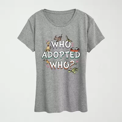 Who Adopted Womens Crew Neck Short Sleeve Classic Fit Dr. Seuss Graphic T-Shirt