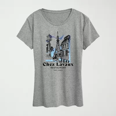 Chez Lavaux Womens Crew Neck Short Sleeve Classic Fit Graphic T-Shirt
