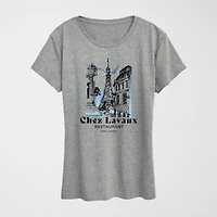 Chez Lavaux Womens Crew Neck Short Sleeve Classic Fit Graphic T-Shirt