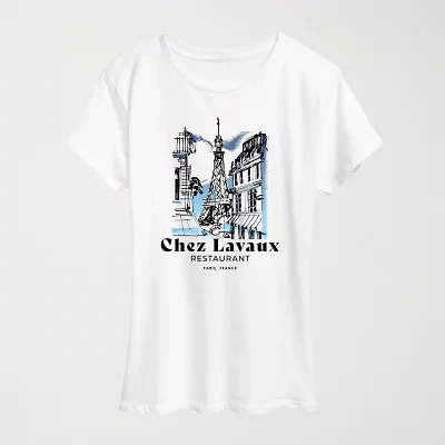 Chez Lavaux Womens Crew Neck Short Sleeve Classic Fit Graphic T-Shirt