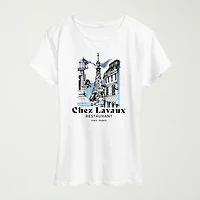 Chez Lavaux Womens Crew Neck Short Sleeve Classic Fit Graphic T-Shirt