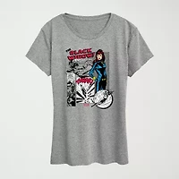 Black Widow Panels Womens Crew Neck Short Sleeve Classic Fit Marvel Graphic T-Shirt