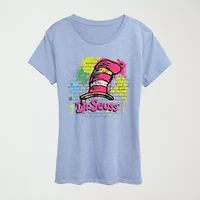 The Cat Hat Womens Crew Neck Short Sleeve Classic Fit Dr. Seuss Graphic T-Shirt