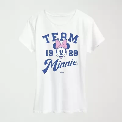 Womens Crew Neck Short Sleeve Classic Fit Minnie Mouse Graphic T-Shirt