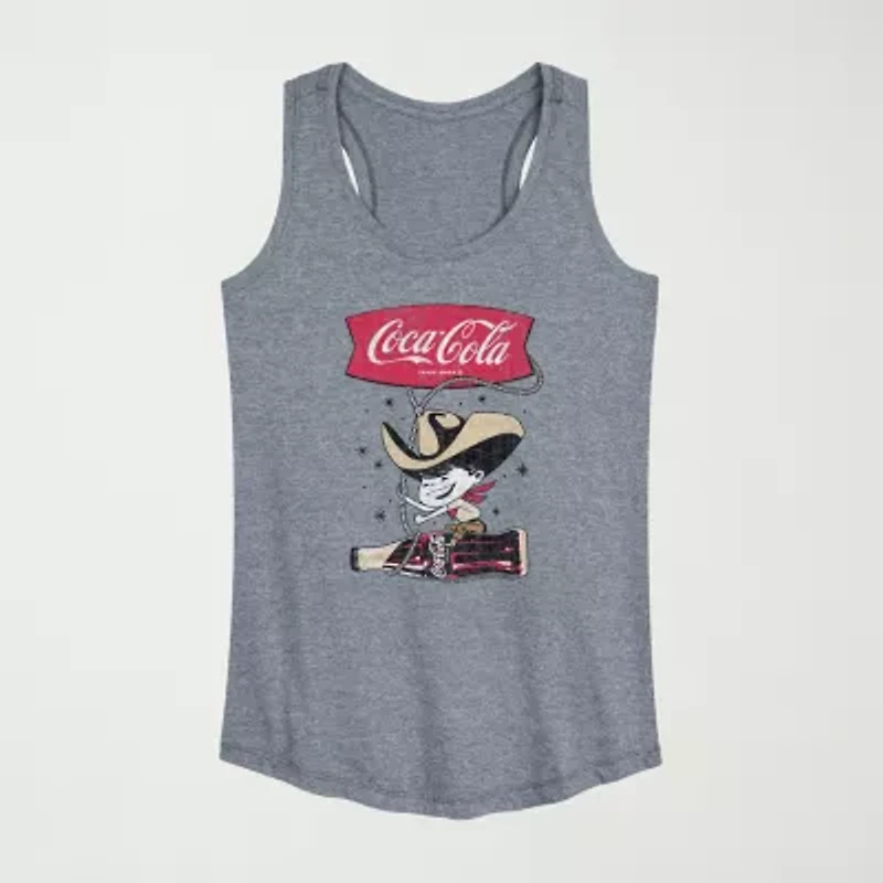 Coca Cola Cowboy Womens Scoop Neck Sleeveless Tank Top