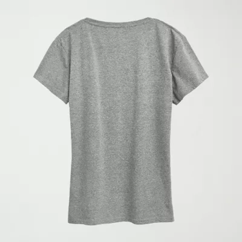 Minnie Flag Glasses Womens Crew Neck Short Sleeve Classic Fit Mouse Graphic T-Shirt