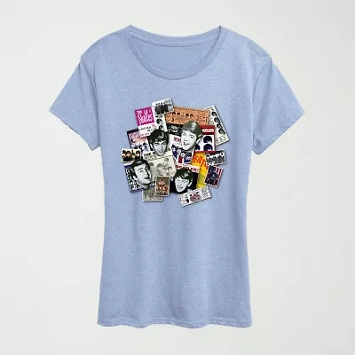 Womens Crew Neck Short Sleeve Classic Fit The Beatles Graphic T-Shirt