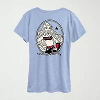 Western Americana Womens Scoop Neck Short Sleeve Classic Fit Barbie Graphic T-Shirt