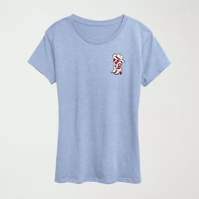 Western Americana Womens Scoop Neck Short Sleeve Classic Fit Barbie Graphic T-Shirt
