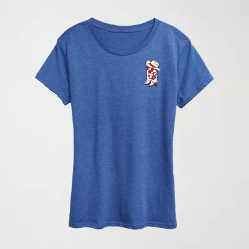 Western Americana Womens Scoop Neck Short Sleeve Classic Fit Barbie Graphic T-Shirt