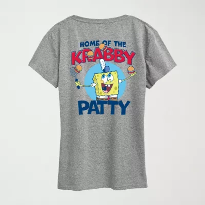 Krusty Krab Womens Crew Neck Short Sleeve Classic Fit Spongebob Graphic T-Shirt