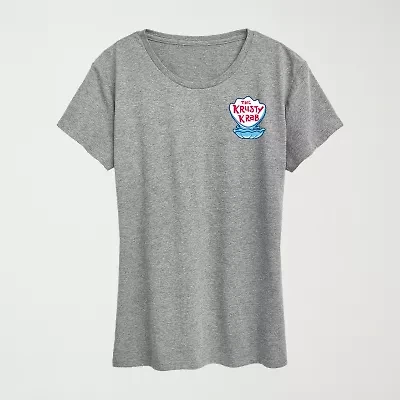Krusty Krab Womens Crew Neck Short Sleeve Classic Fit Spongebob Graphic T-Shirt