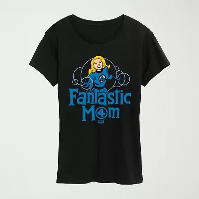 Fantastic Mom Womens Crew Neck Short Sleeve Classic Fit Marvel Graphic T-Shirt
