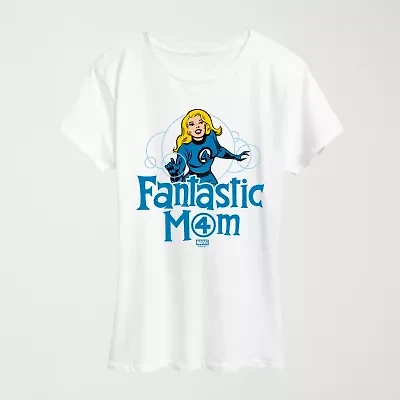 Fantastic Mom Womens Crew Neck Short Sleeve Classic Fit Marvel Graphic T-Shirt