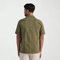 Cubavera Seersucker Texture Mens Short Sleeve Regular Fit Button-Down Shirt