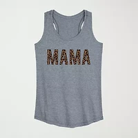 Mama Leopard Womens Scoop Neck Sleeveless Tank Top
