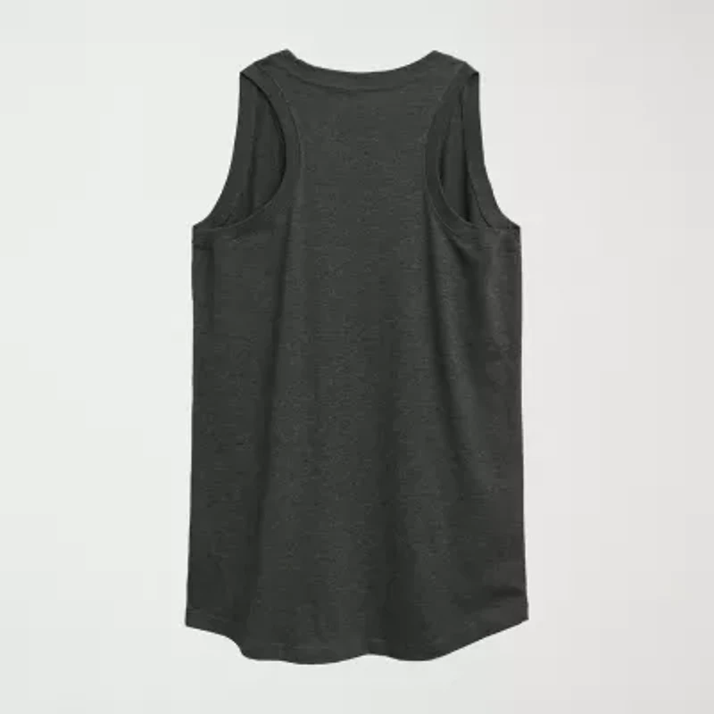 Daisy Flag Heart Center Womens Crew Neck Sleeveless Duck Tank Top