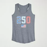 250 Americana Quilt Womens Crew Neck Sleeveless Tank Top