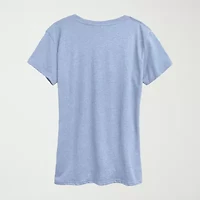 Spike Americana Womens Crew Neck Short Sleeve Classic Fit Peanuts Graphic T-Shirt