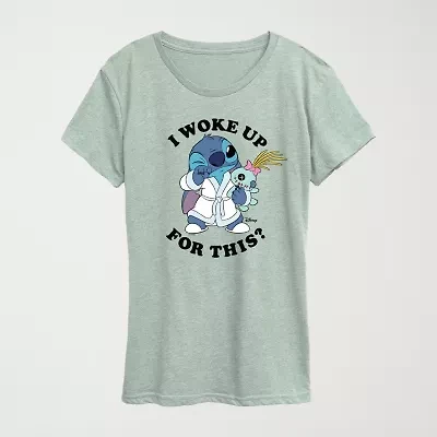 Woke Up Womens Crew Neck Short Sleeve Classic Fit Graphic T-Shirt