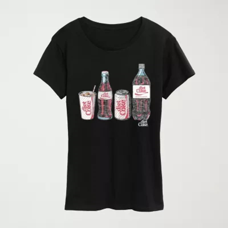 Diet Coke Bottle Cans Womens Crew Neck Short Sleeve Classic Fit Graphic T-Shirt