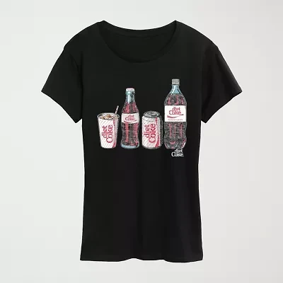Diet Coke Bottle Cans Womens Crew Neck Short Sleeve Classic Fit Graphic T-Shirt