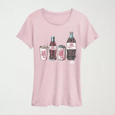 Diet Coke Bottle Cans Womens Crew Neck Short Sleeve Classic Fit Graphic T-Shirt