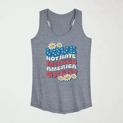 Love Not Hate Makes America Great Womens Crew Neck Sleeveless Tank Top